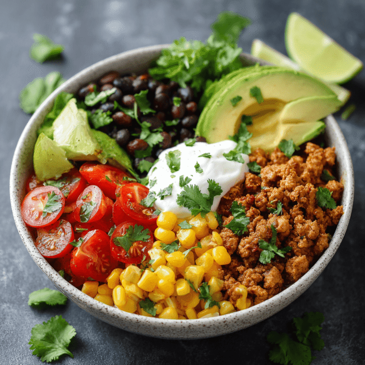 High-Protein Turkey Taco Bowl (No Tortilla) Recipe