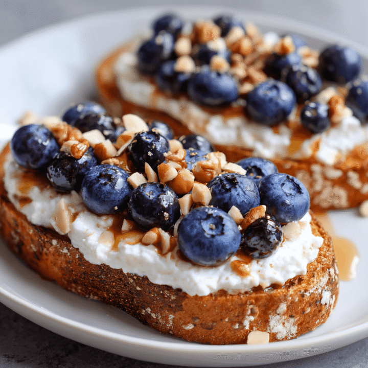 Air Fryer Blueberry Cottage Cheese Toast Recipe