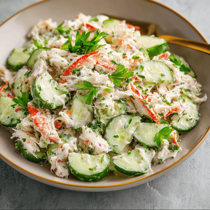 Quick Cucumber Salad with Crab Meat Recipe