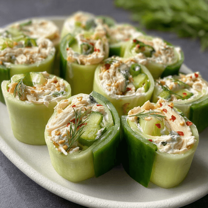 Crunchy Chicken Salad Cucumber Roll-Ups Recipe