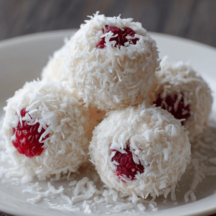 Raspberry Coconut Snowballs Recipe