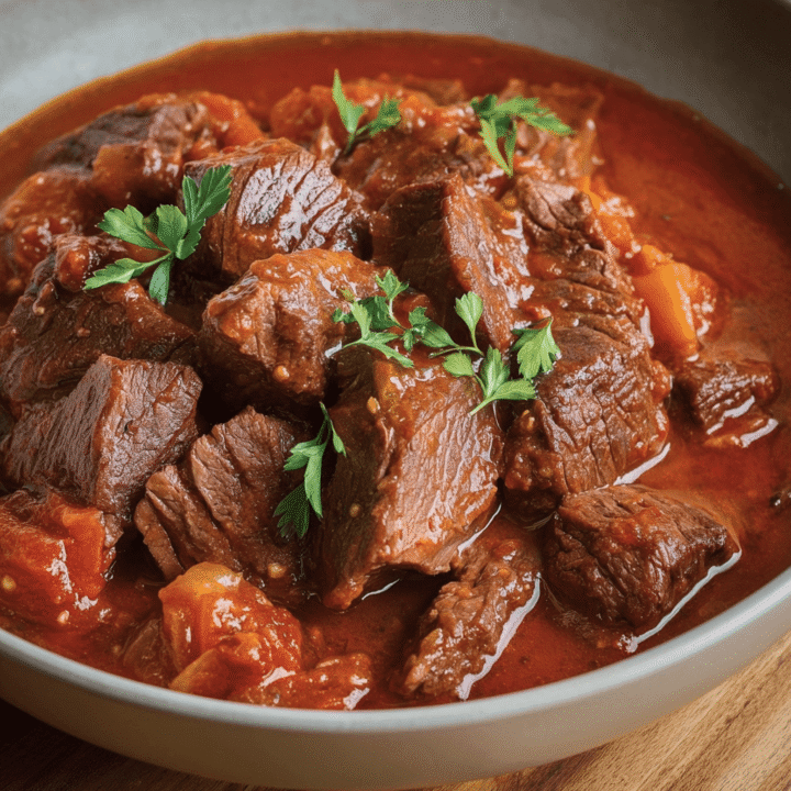 Slow-Cooked Beef in Tomato Gravy Recipe