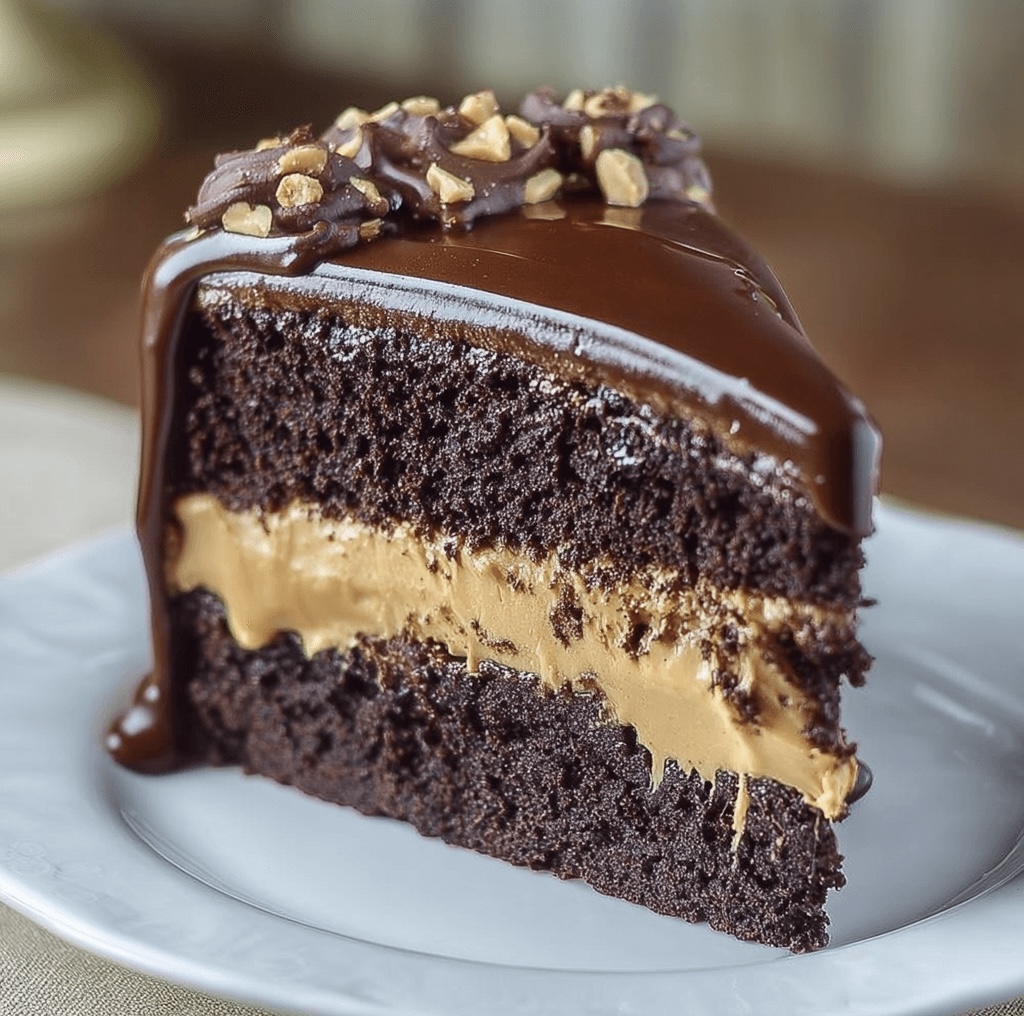 Chocolate Peanut Butter Ganache Cake Recipe