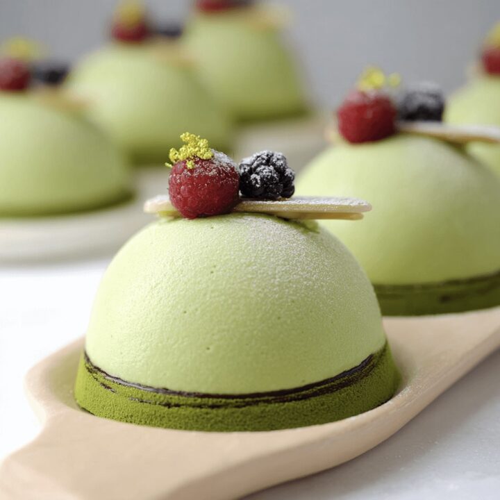 Matcha White Chocolate Mousse Domes Recipe