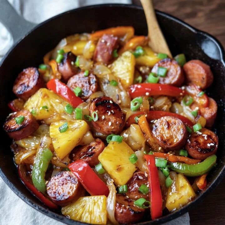 Pineapple Brown Sugar Sausage Skillet Recipe