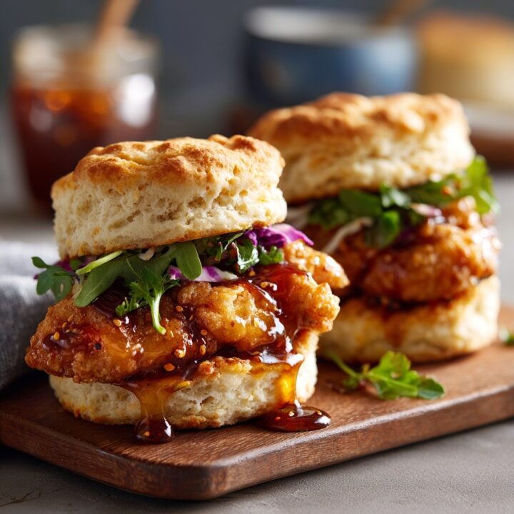 Hot Honey Chicken Biscuit Sandwiches Recipe