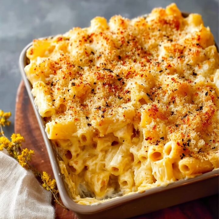 Three-Cheese Baked Mac & Cheese Recipe