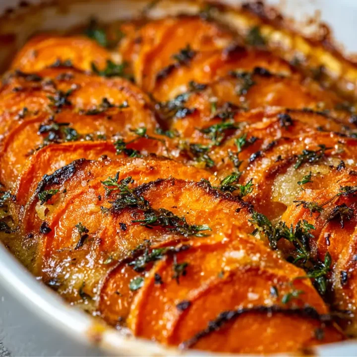 Garlic Scalloped Sweet Potatoes