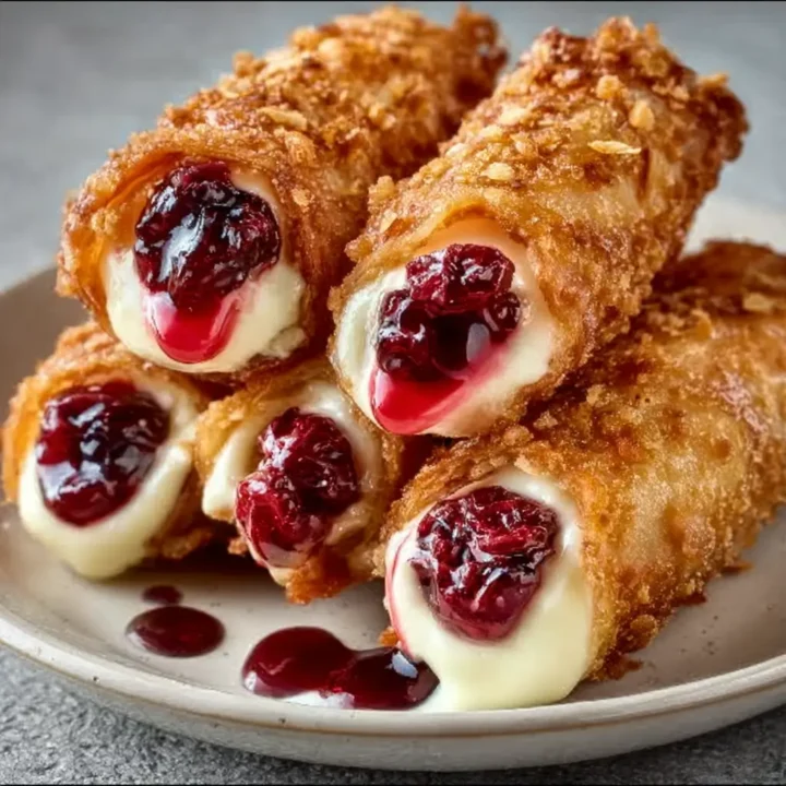 Strawberry Cheesecake Stuffed Egg Rolls