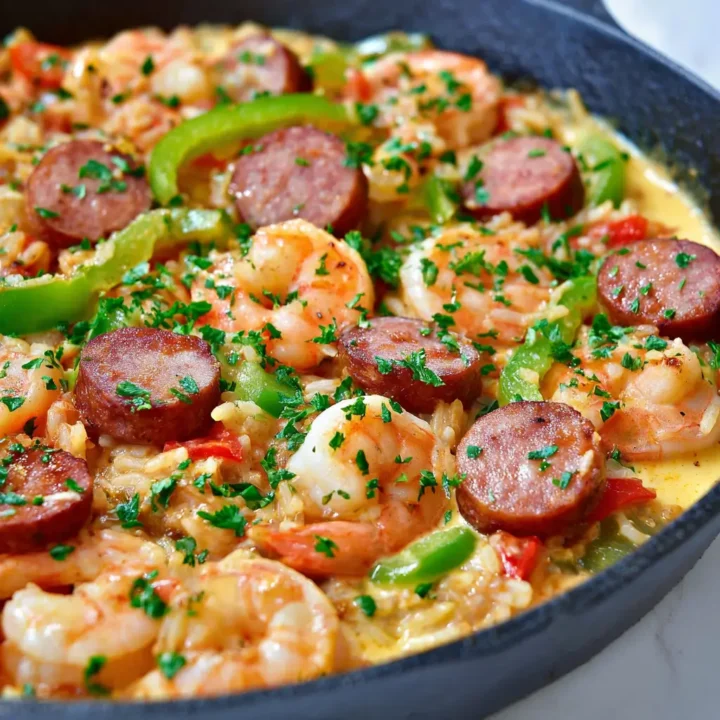 Spicy Creamy Keto Shrimp and Sausage Skillet (30-Minute Recipe)