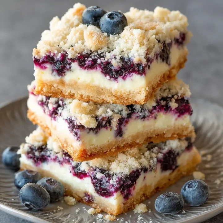 Keto Lemon Blueberry Cheesecake Bars
