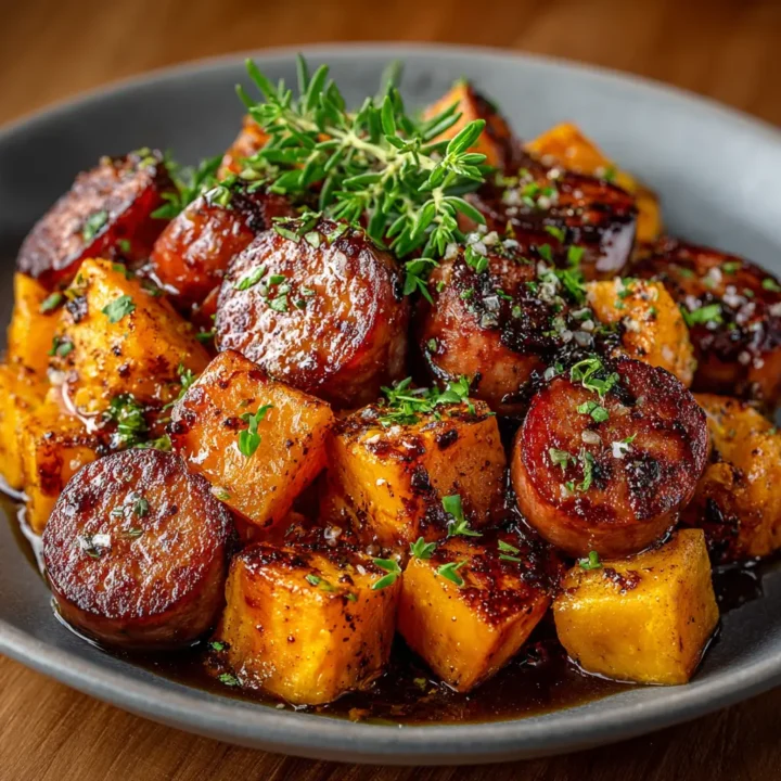 Honey Garlic Sausage Sweet Potatoes