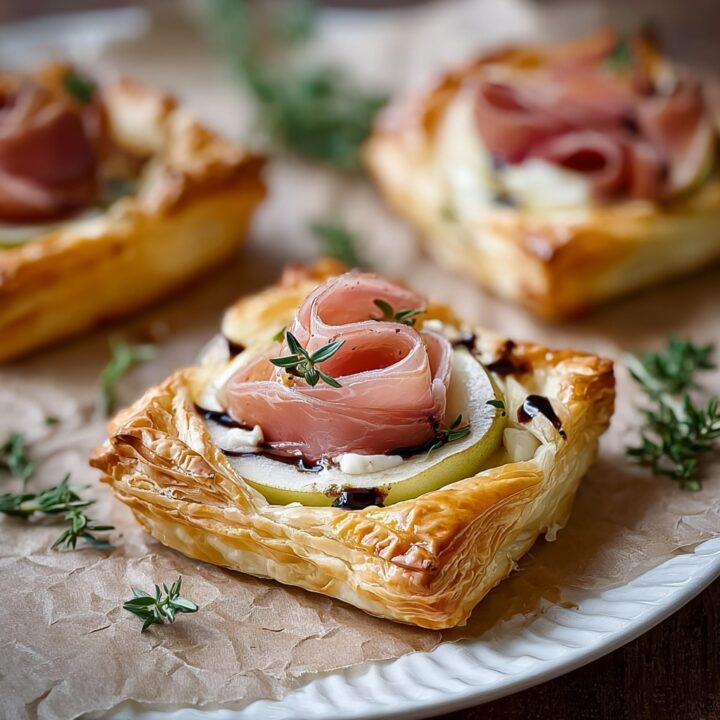 Prosciutto, Pear, and Brie Tarts