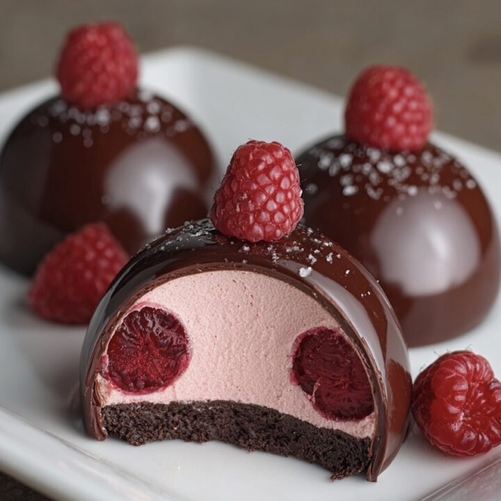 Chocolate Raspberry Mousse Domes