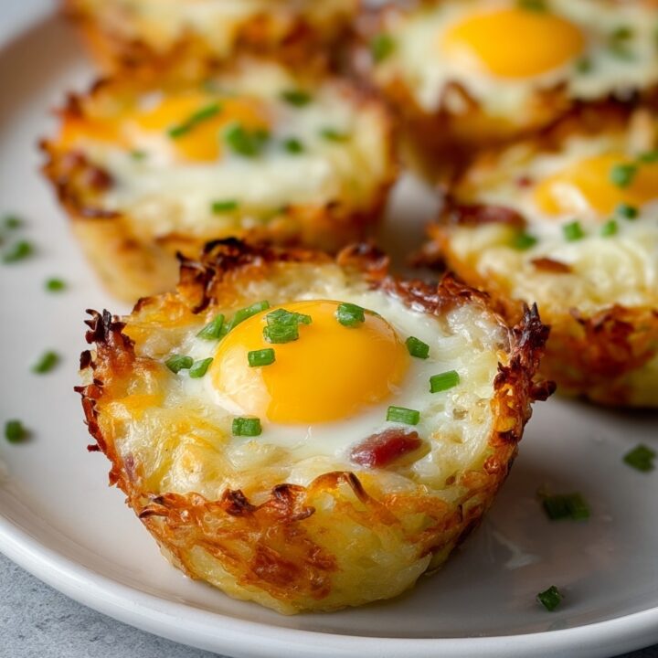 Crispy Hash Brown Egg Cups with Melted Cheese