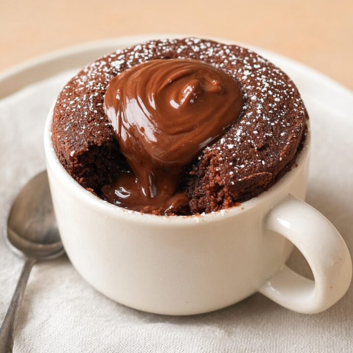 Gooey Nutella Lava Mug Cake