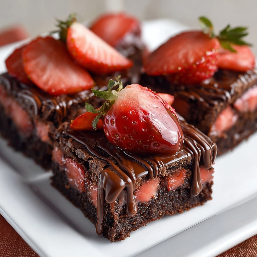 Chocolate Covered Strawberry Brownies