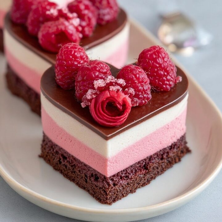 Heart-Shaped Raspberry Mousse Cake
