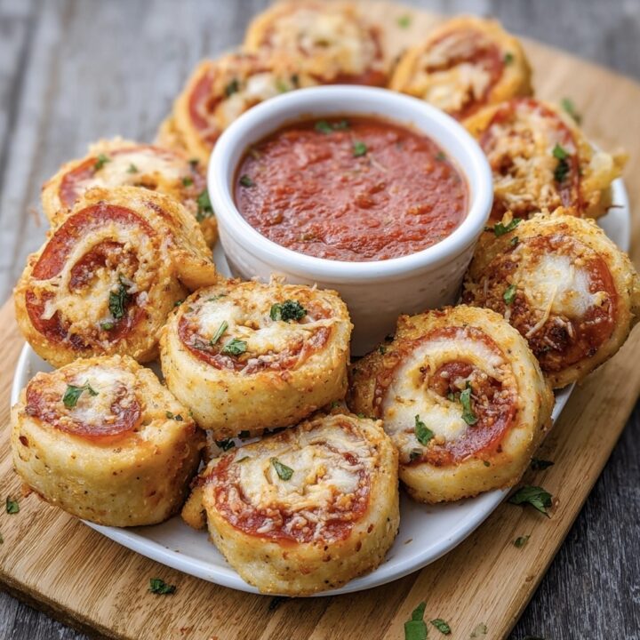 Easy Pepperoni Pizza Rolls with Marinara Dip