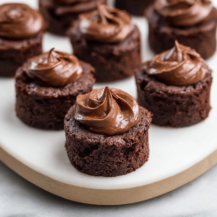 Brownie Bites with Whipped Chocolate Ganache