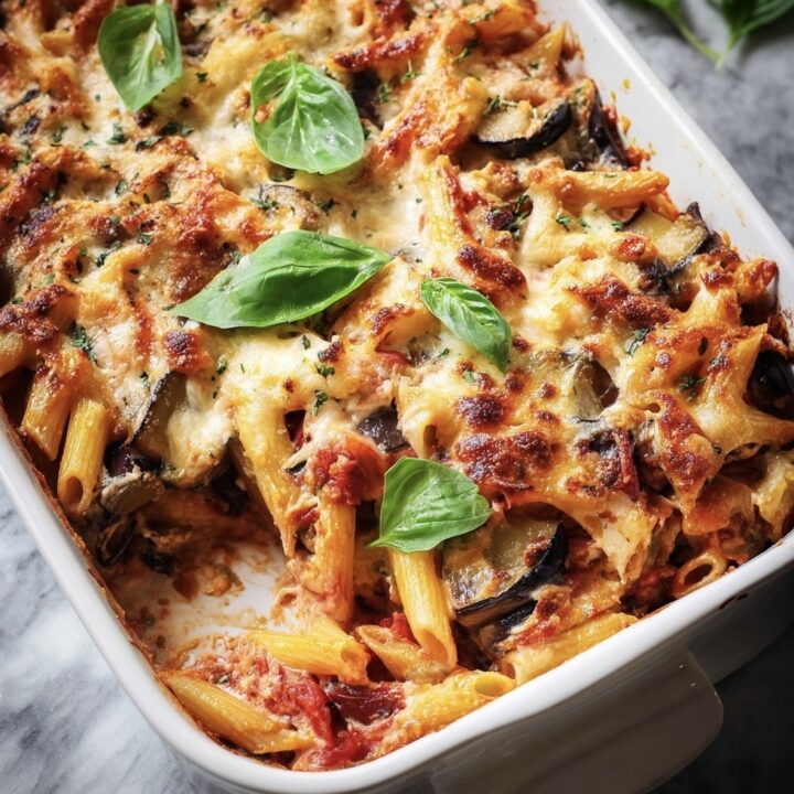 Eggplant Tomato Pasta Bake Recipe