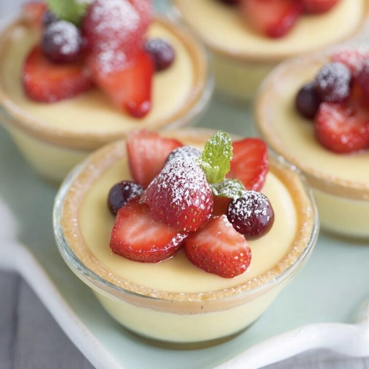 Vanilla Strawberry Custard Cups Recipe