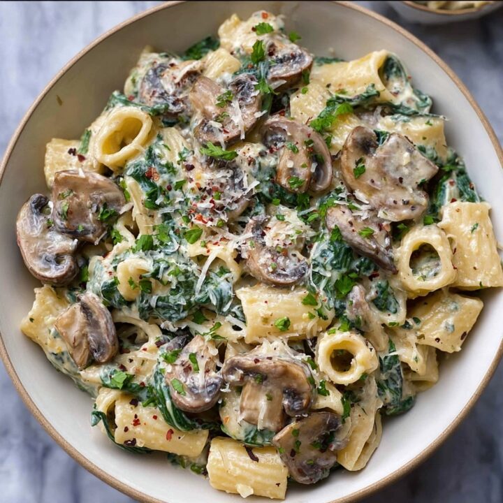 Creamy Spinach Mushroom Pasta Recipe