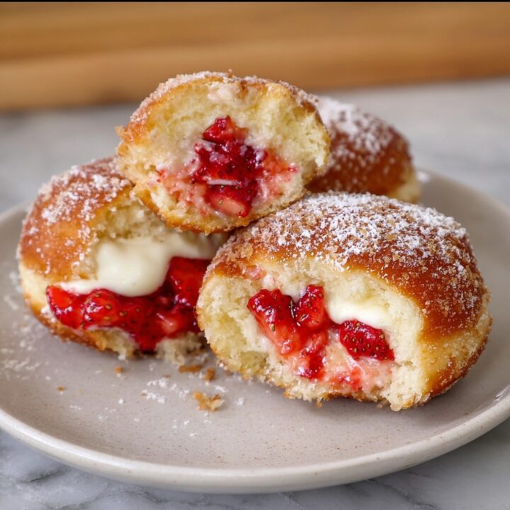 Strawberry Cheesecake Stuffed Donuts Recipe