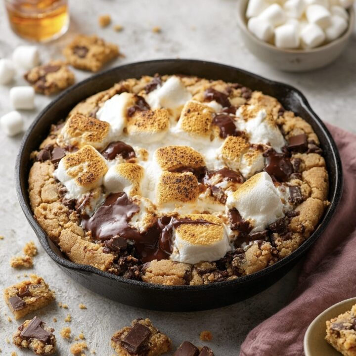 Gooey Skillet S'mores Cookie with Golden Recipe